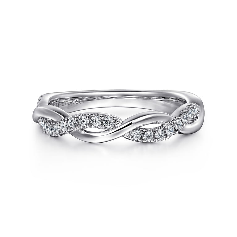 14K White Gold Diamond Wedding Band - 0.18 ct - Shot 1