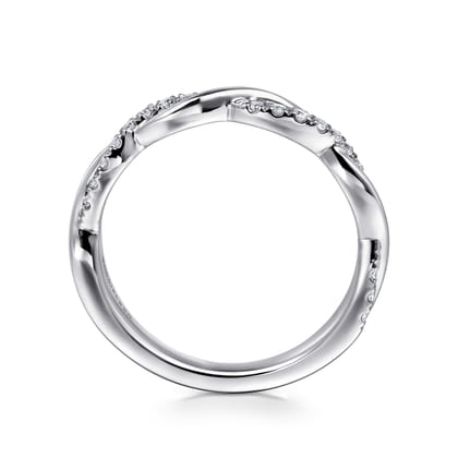 14K White Gold Diamond Wedding Band
