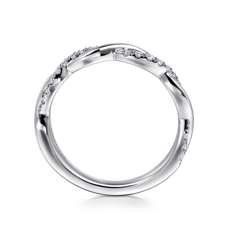 14K White Gold Diamond Wedding Band - 0.18 ct - Shot 2