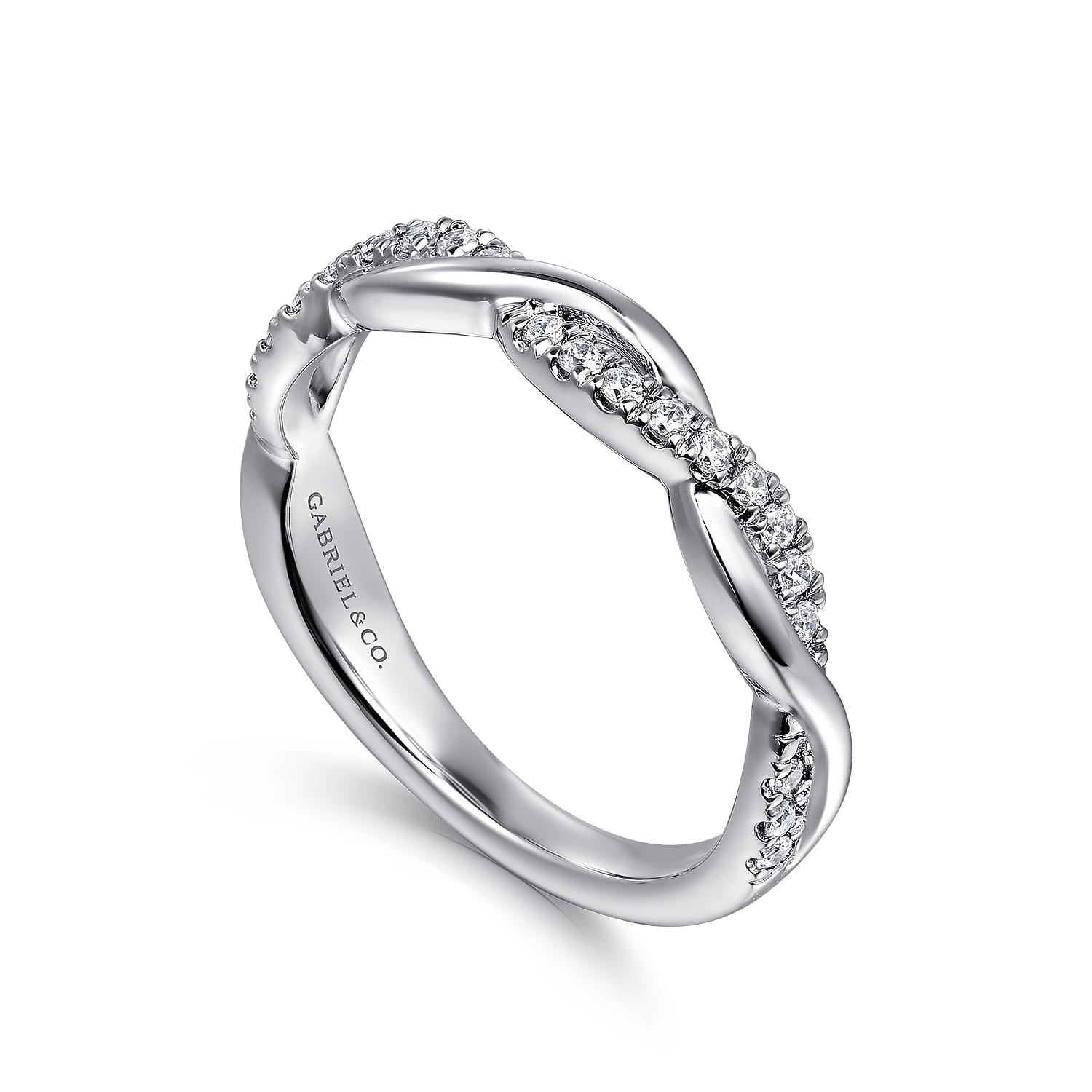 14K White Gold Diamond Wedding Band - 0.18 ct - Shot 3