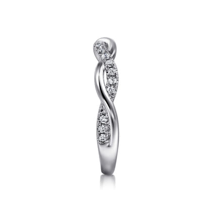 14K White Gold Diamond Wedding Band