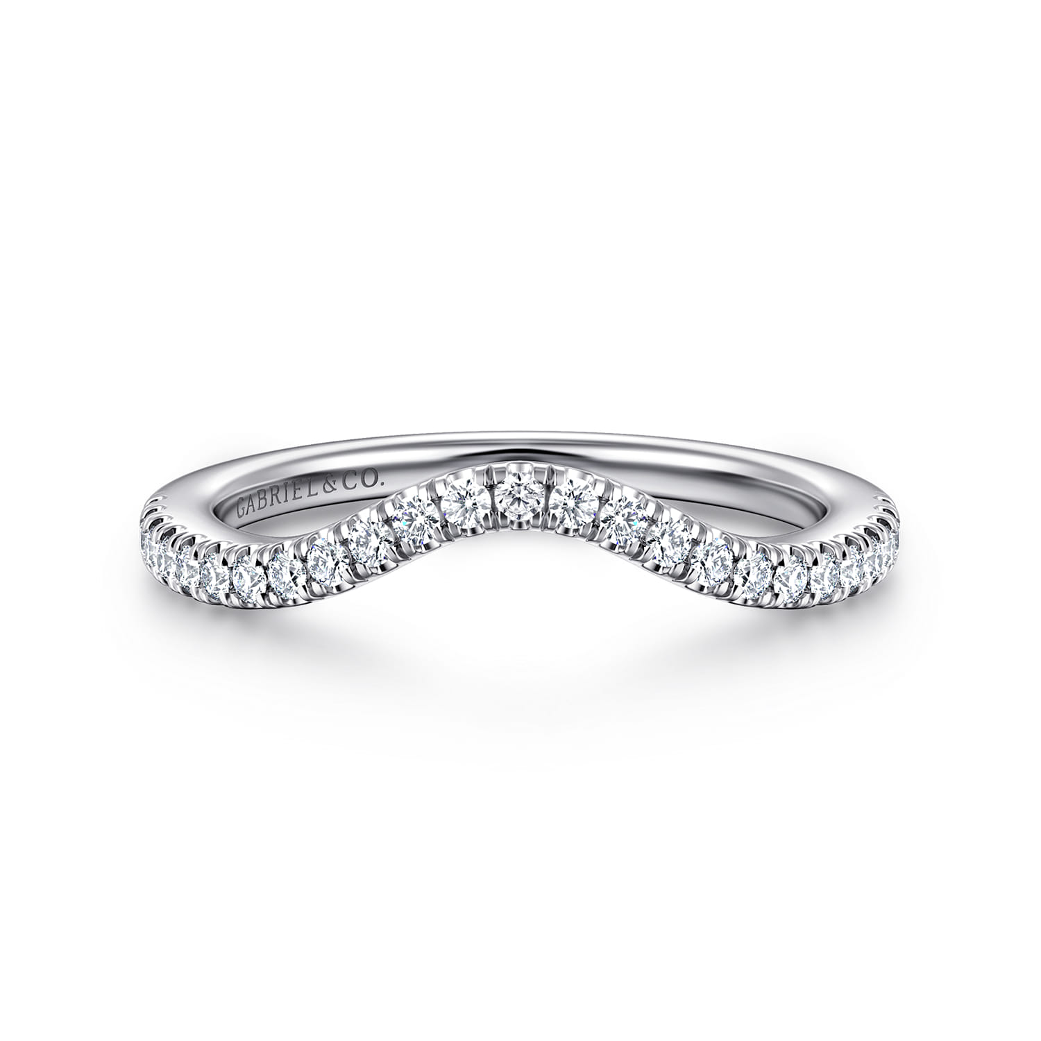 14K White Gold Diamond Wedding Band - 0.19 ct - Shot 1