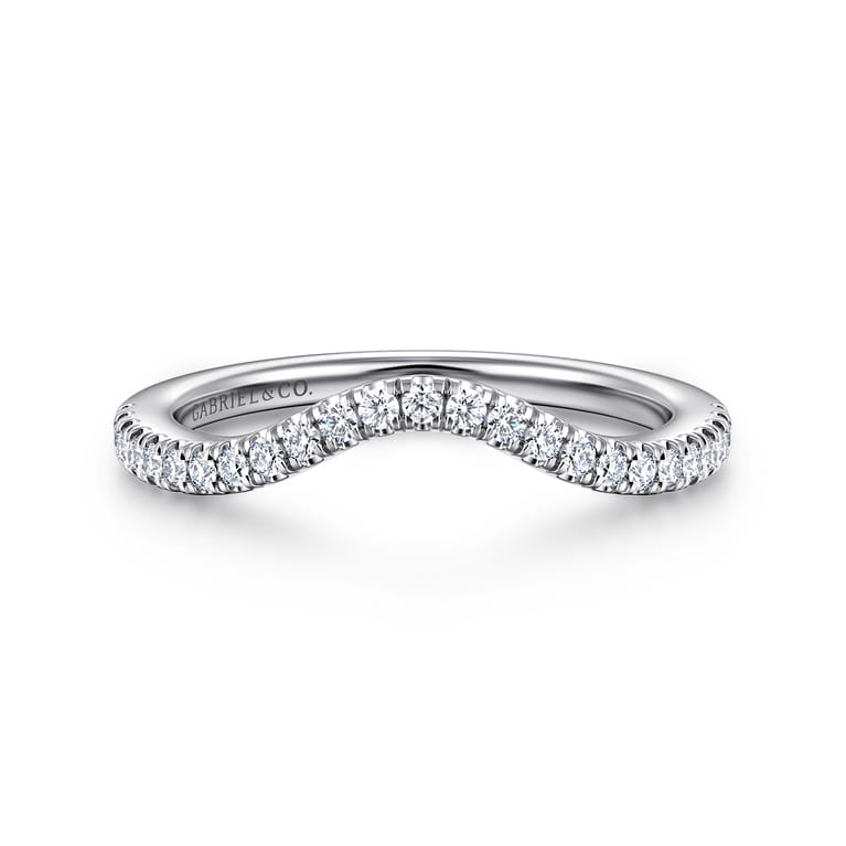 14K White Gold Diamond Wedding Band - 0.19 ct - Shot 1