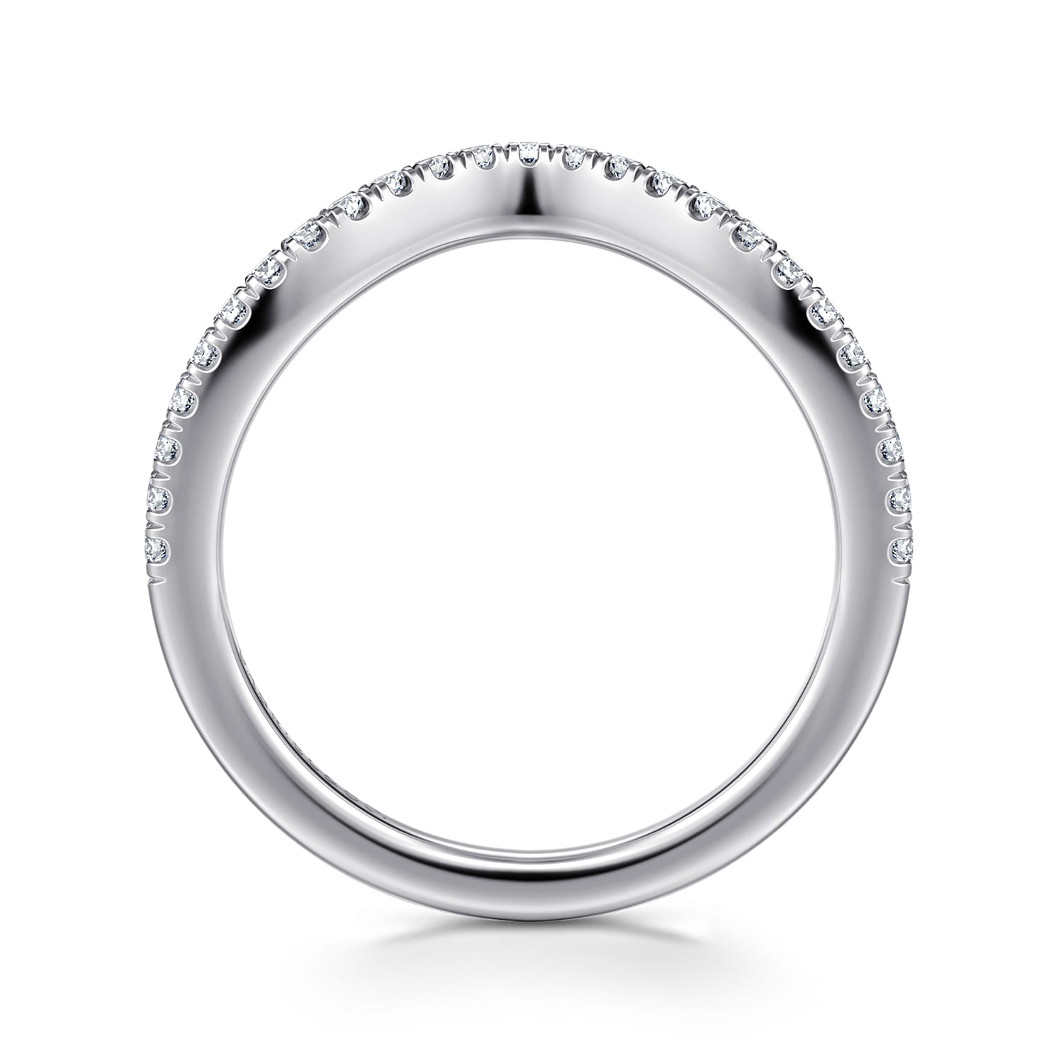14K White Gold Diamond Wedding Band - 0.19 ct - Shot 2