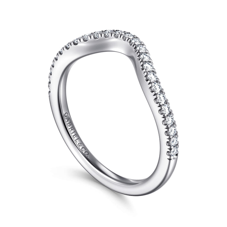 14K White Gold Diamond Wedding Band - 0.19 ct - Shot 3