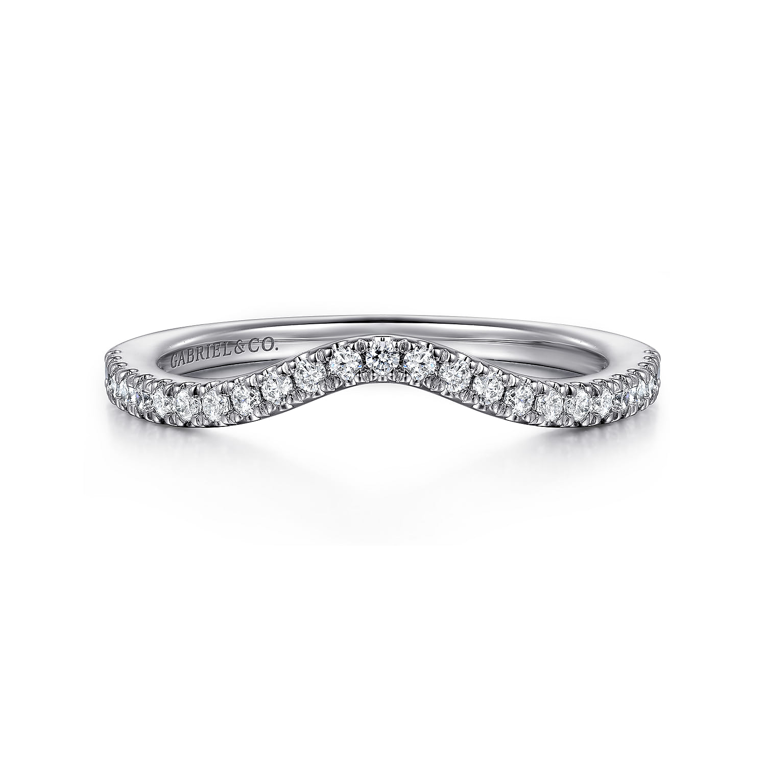 14K White Gold Diamond Wedding Band - 0.19 ct - Shot 1