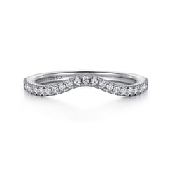 14K White Gold Diamond Wedding Band