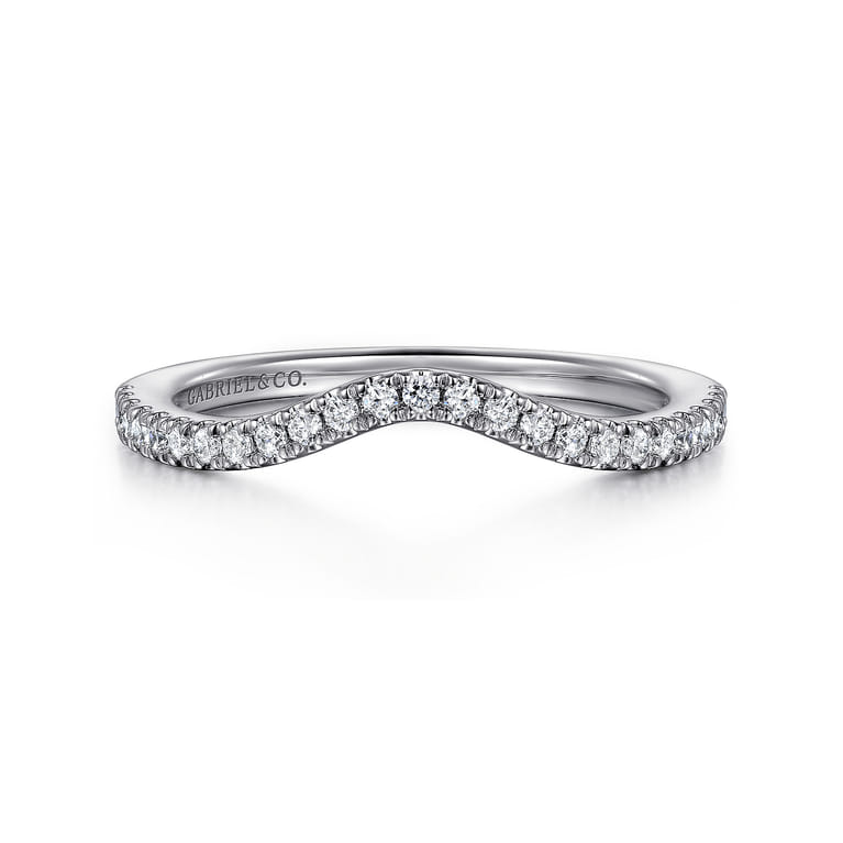 14K White Gold Diamond Wedding Band - 0.19 ct - Shot 1