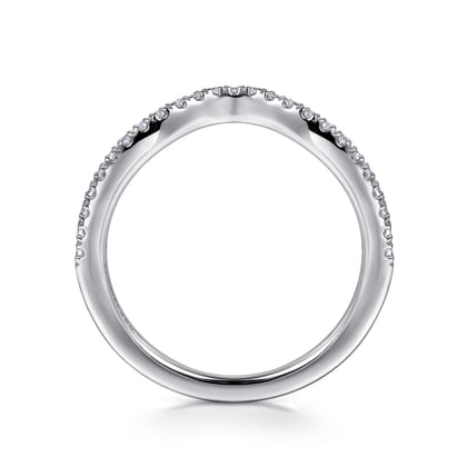 14K White Gold Diamond Wedding Band
