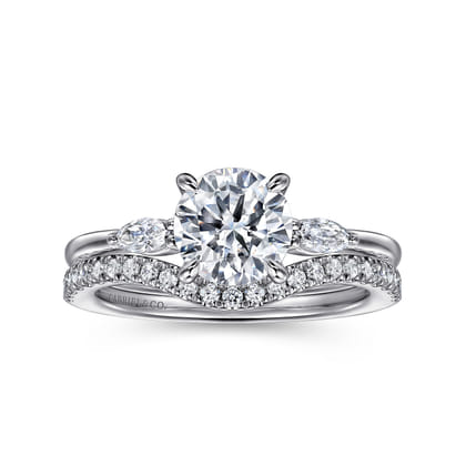 14K White Gold Diamond Wedding Band