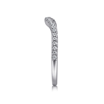 14K White Gold Diamond Wedding Band