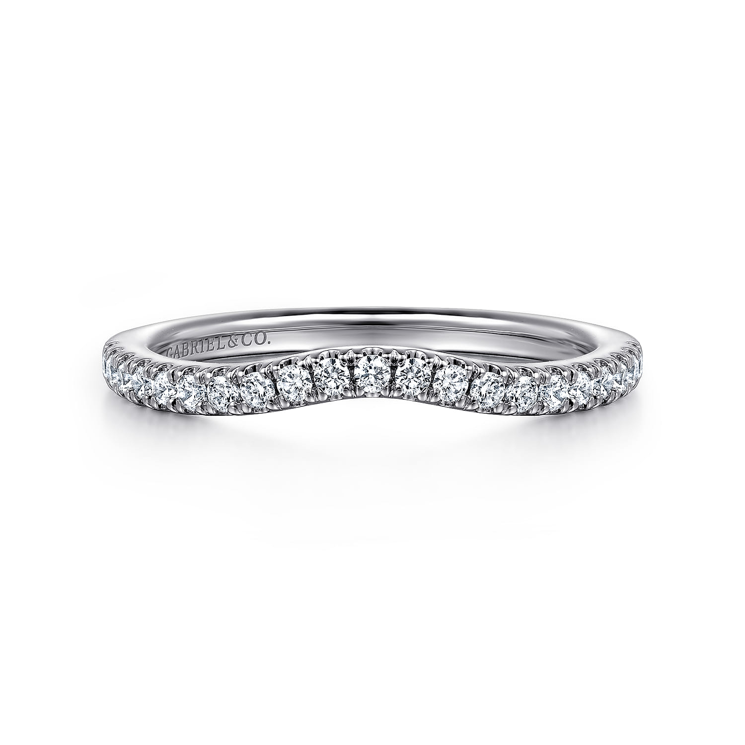 14K White Gold Diamond Wedding Band - 0.24 ct - Shot 1