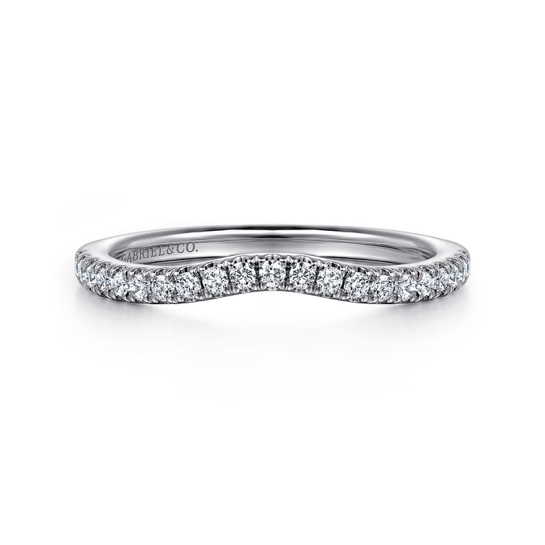 14K White Gold Diamond Wedding Band - 0.24 ct - Shot 1