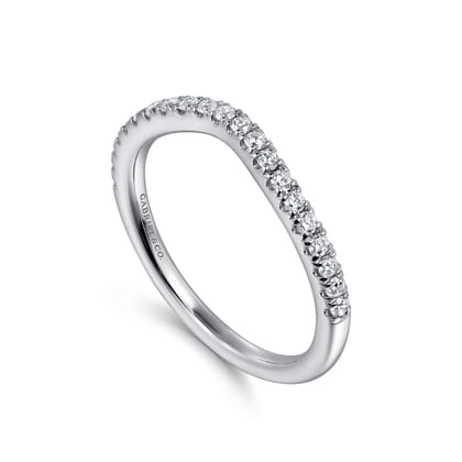 14K White Gold Diamond Wedding Band
