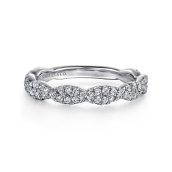 14K White Gold Diamond Wedding Band