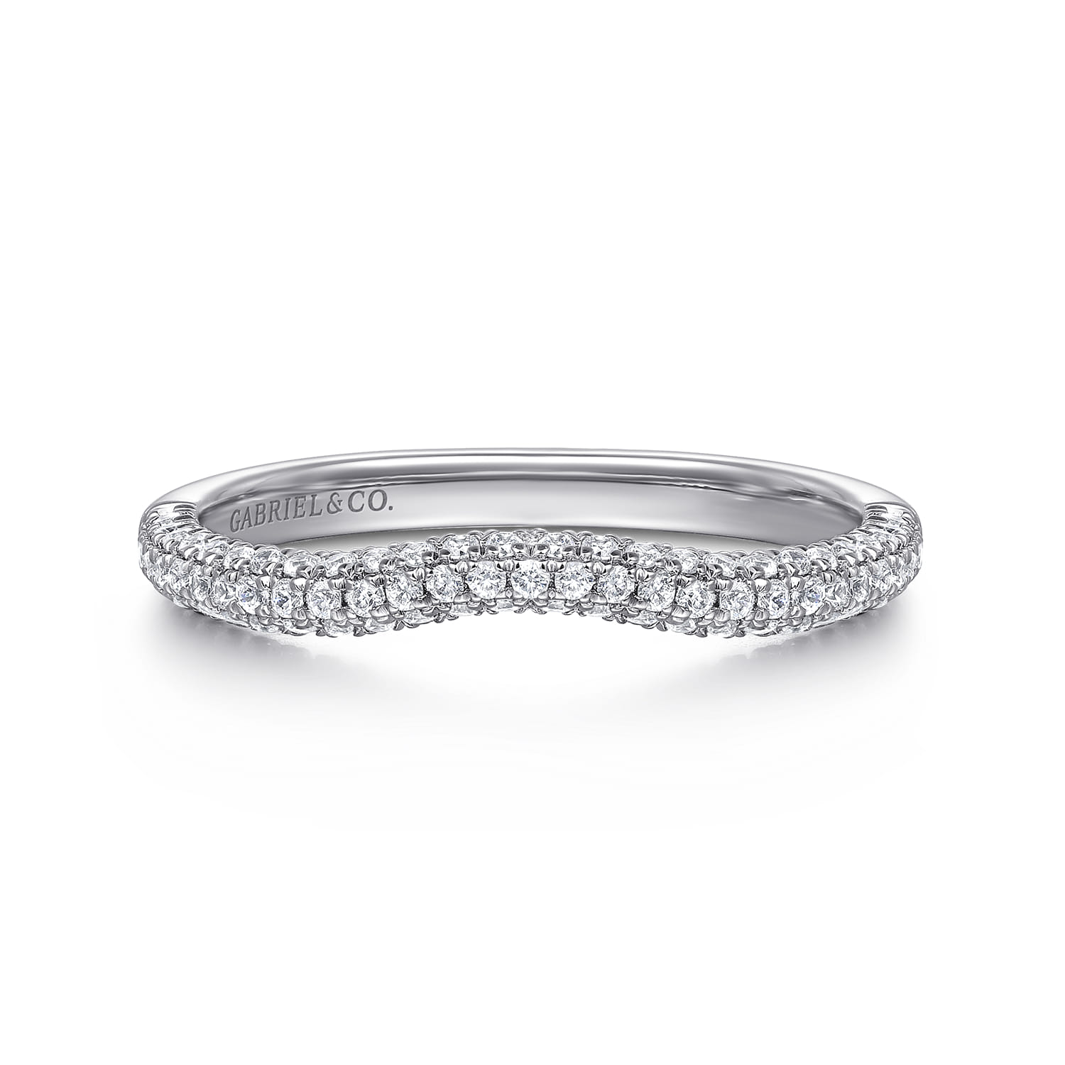 14K White Gold Diamond Wedding Band - 0.38 ct - Shot 1