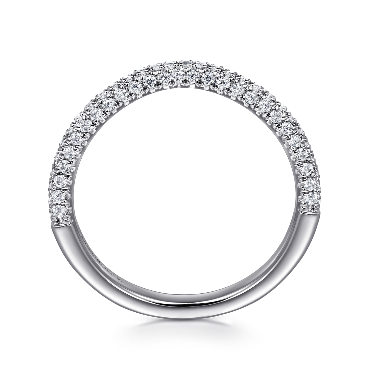 14K White Gold Diamond Wedding Band - 0.38 ct - Shot 2