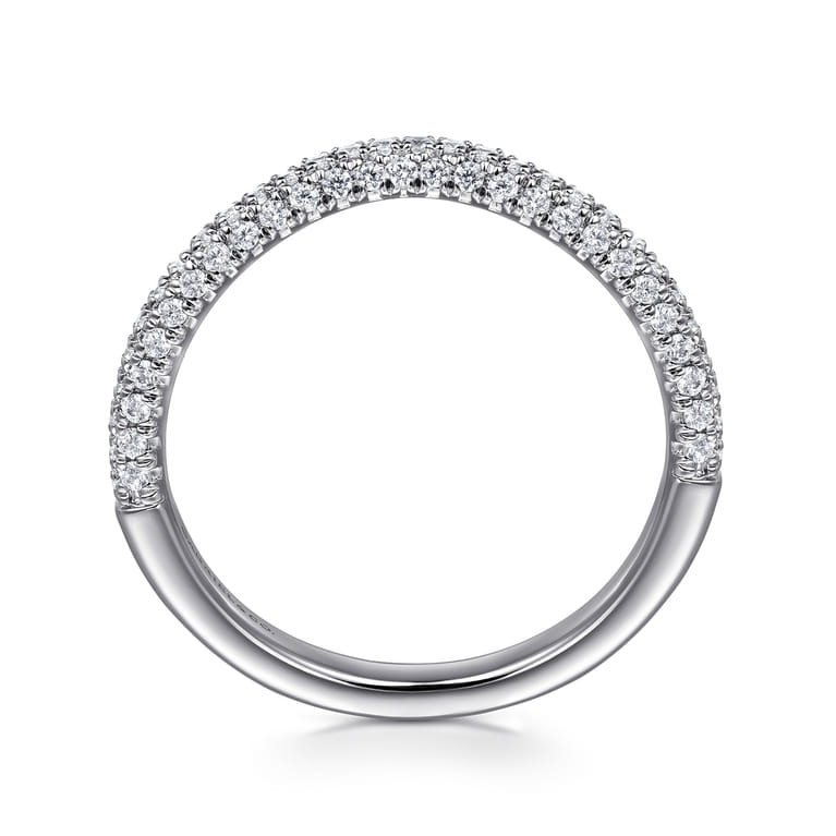 14K White Gold Diamond Wedding Band - 0.38 ct - Shot 2