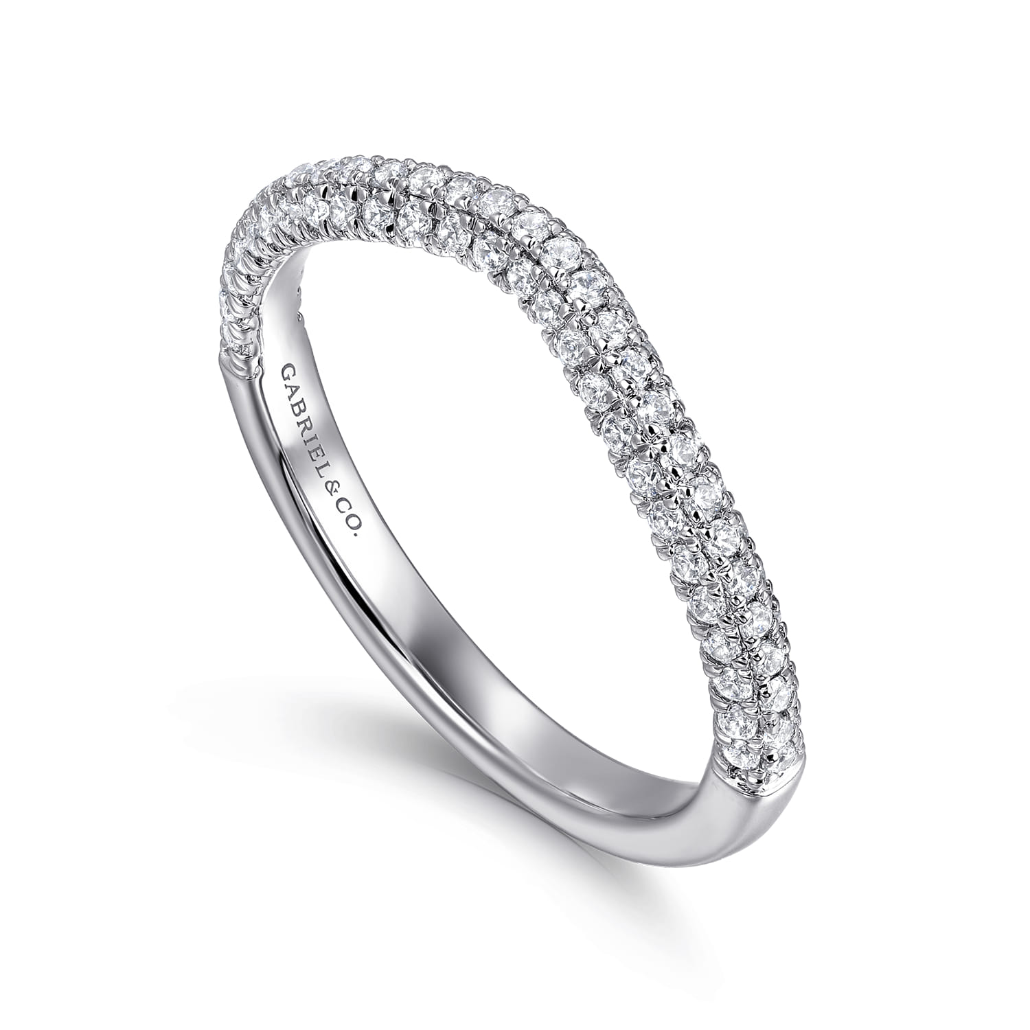 14K White Gold Diamond Wedding Band - 0.38 ct - Shot 3