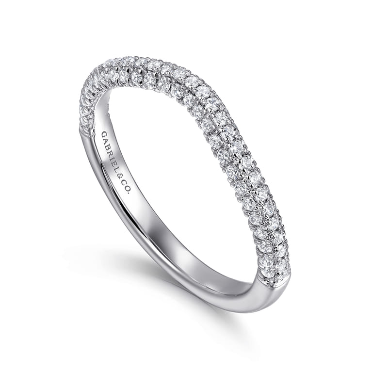 14K White Gold Diamond Wedding Band - 0.38 ct - Shot 3