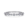 14K White Gold Diamond Wedding Band - 0.24 ct