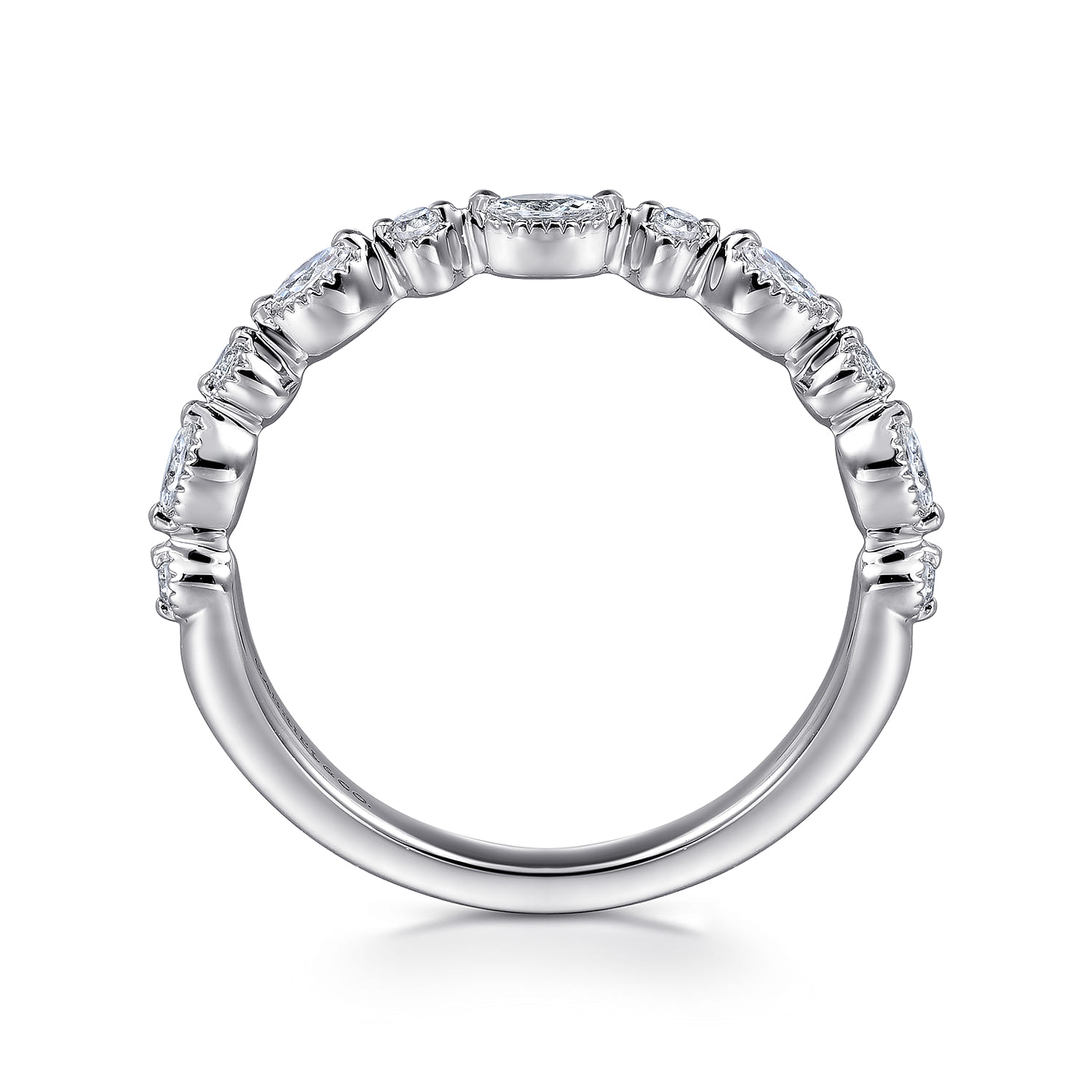 14K White Gold Diamond Wedding Band - 0.24 ct - Shot 2