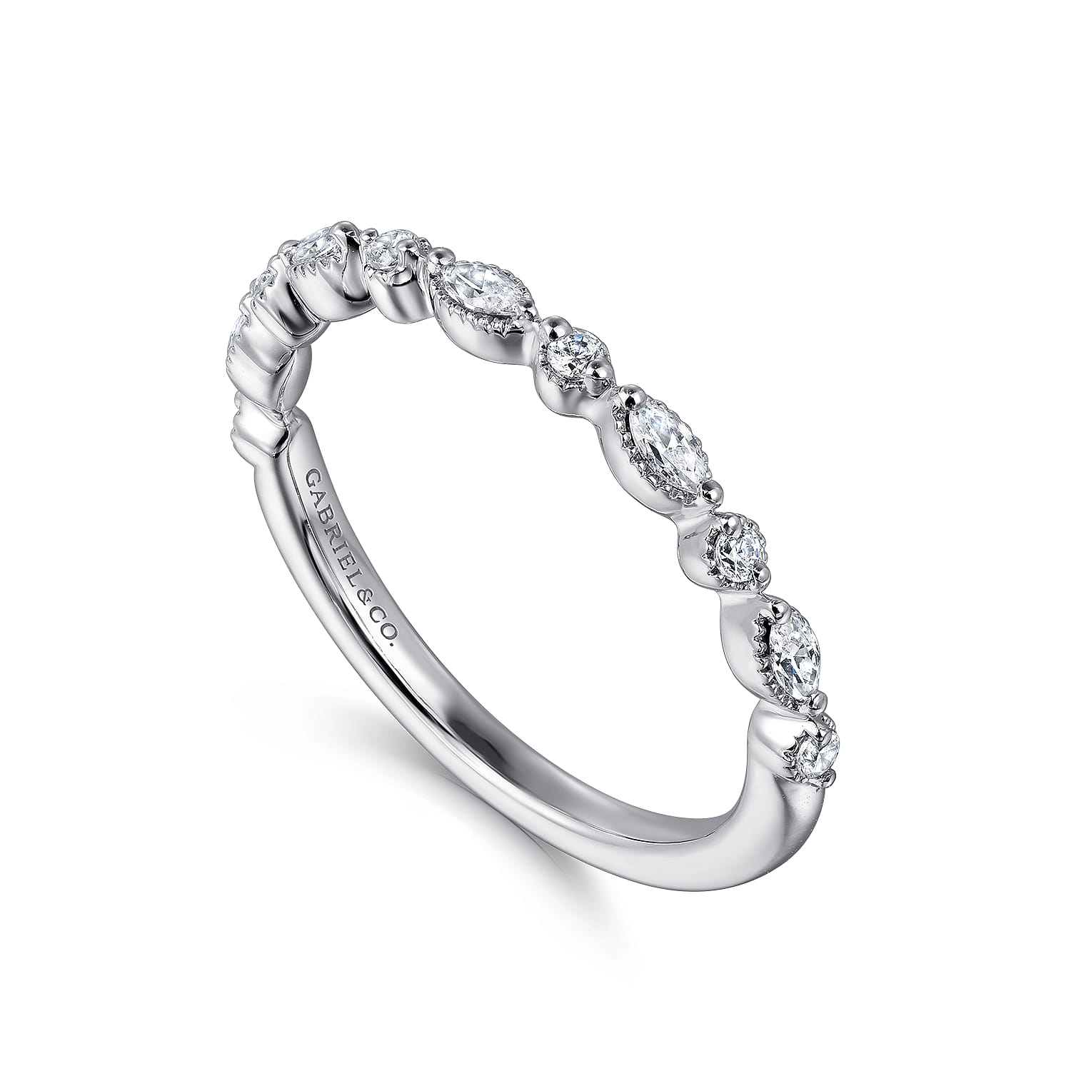 14K White Gold Diamond Wedding Band - 0.24 ct - Shot 3