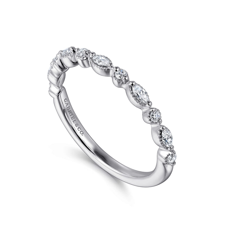 14K White Gold Diamond Wedding Band - 0.24 ct - Shot 3