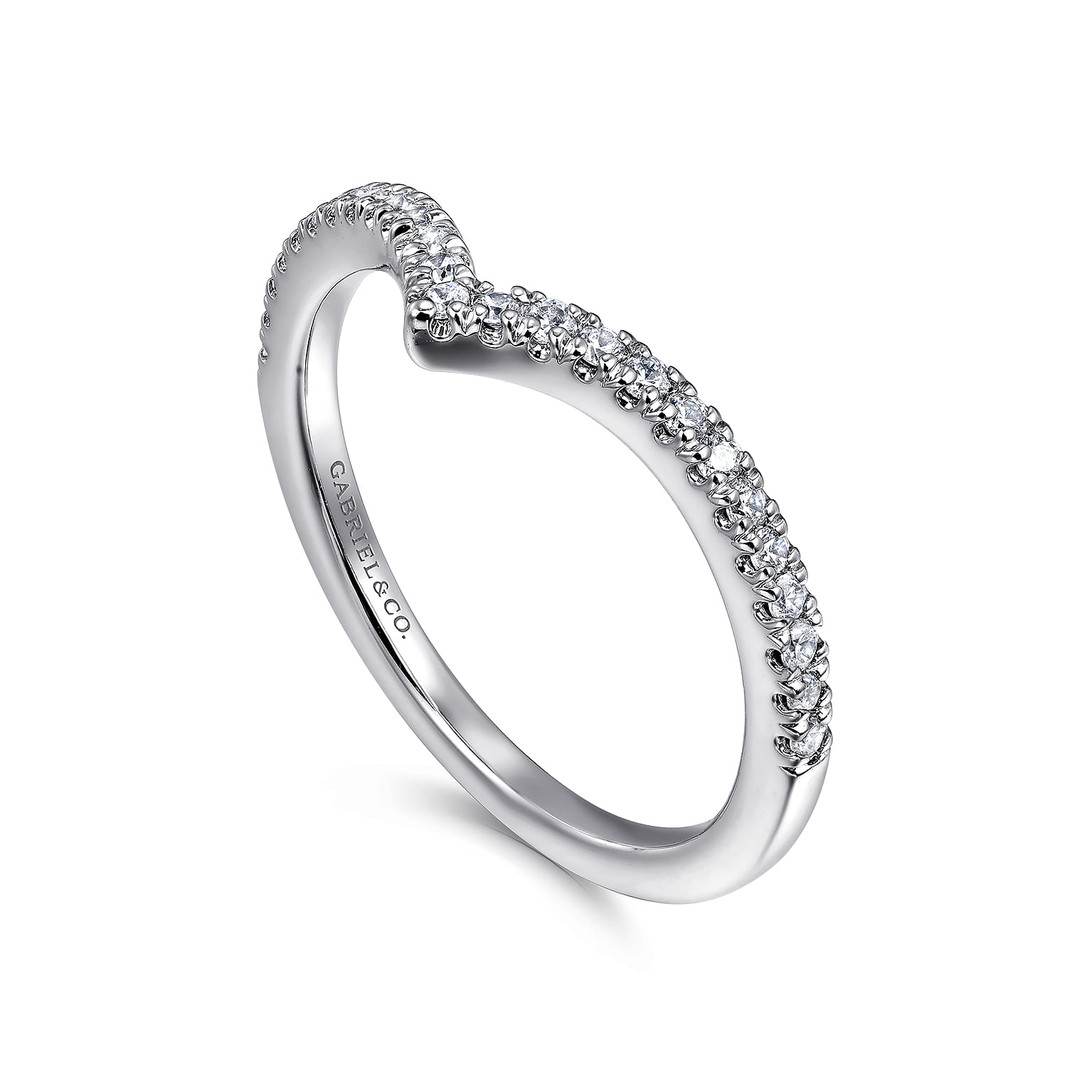 14K White Gold Diamond Wedding Band - 0.17 ct - Shot 3