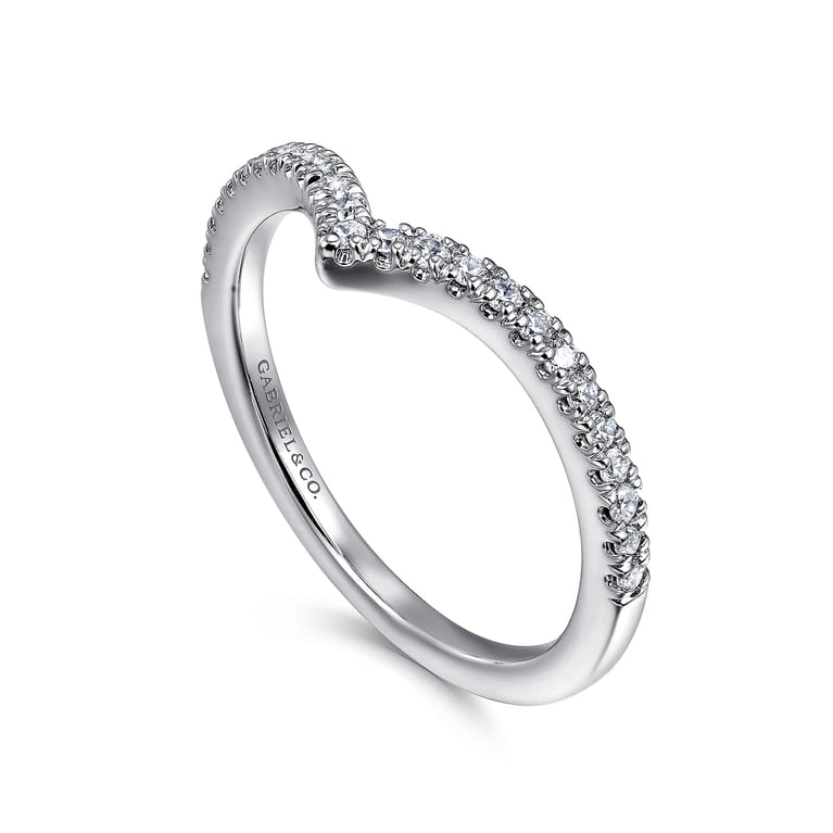 14K White Gold Diamond Wedding Band - 0.17 ct - Shot 3