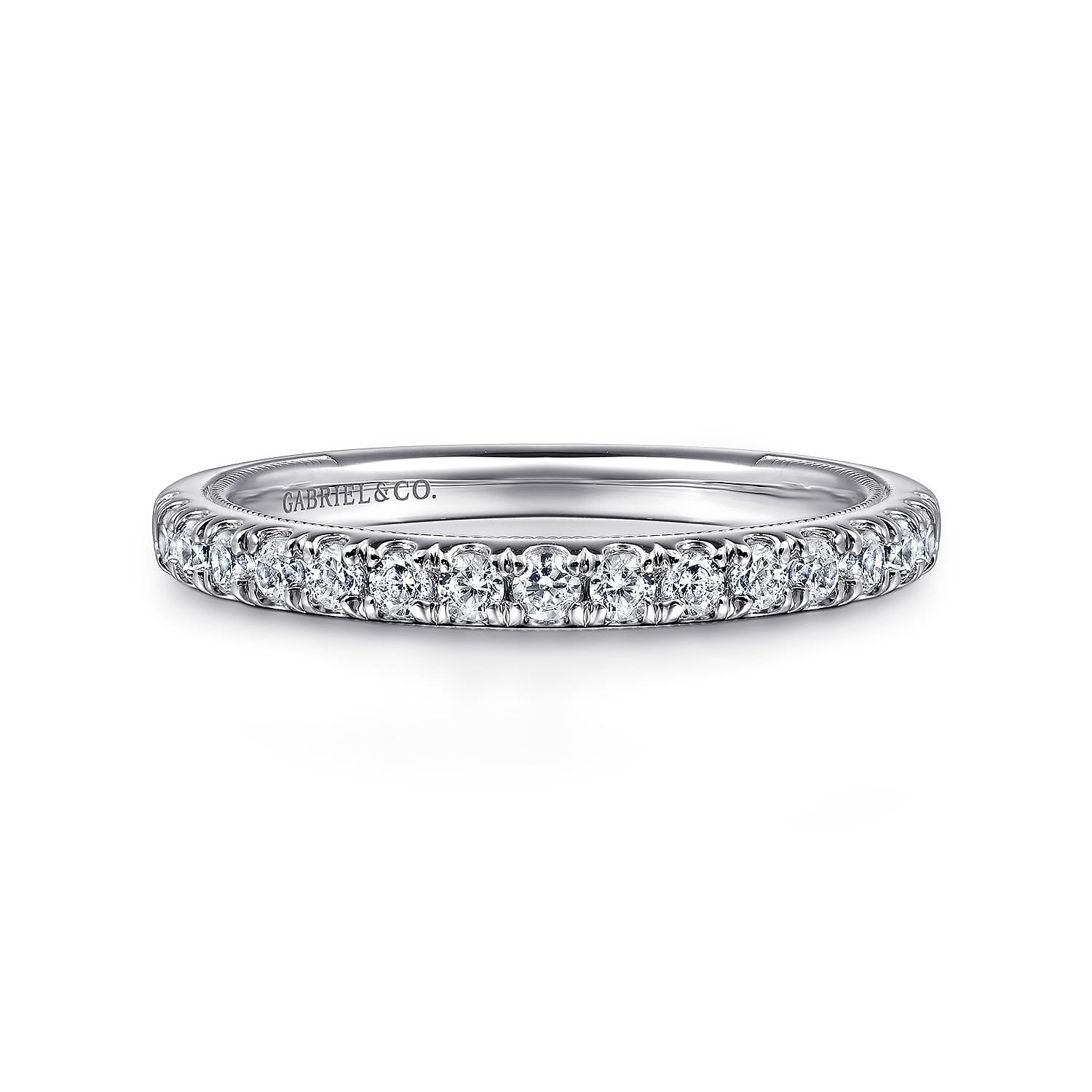 14K White Gold Diamond Wedding Band - 0.35 ct - Shot 1