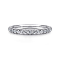 14K White Gold Diamond Wedding Band