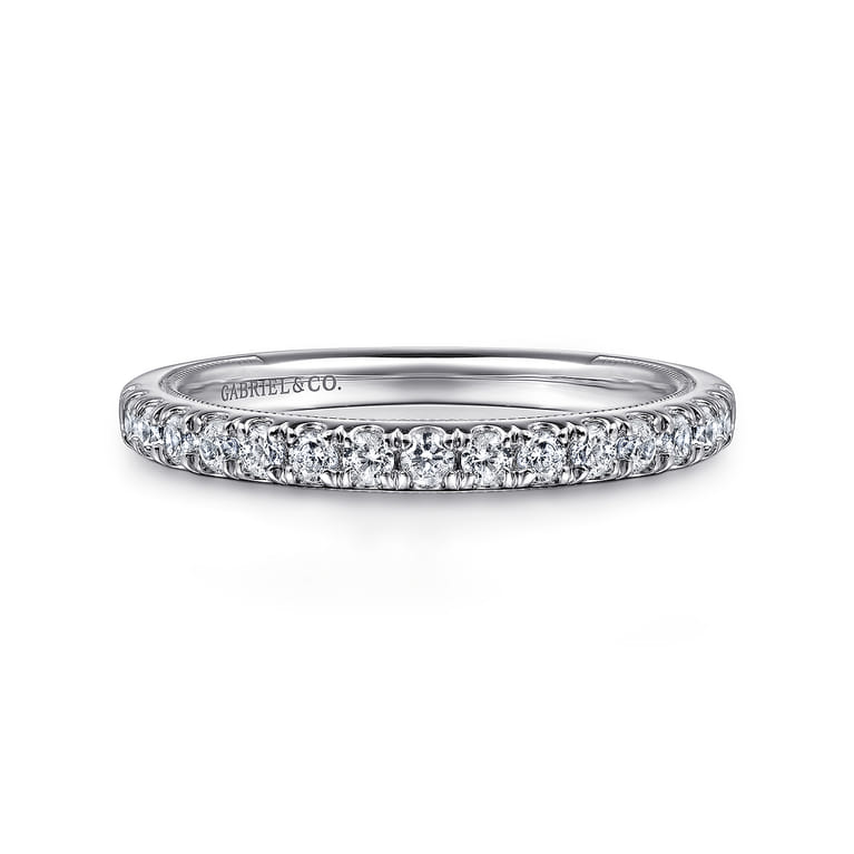 14K White Gold Diamond Wedding Band - 0.35 ct - Shot 1
