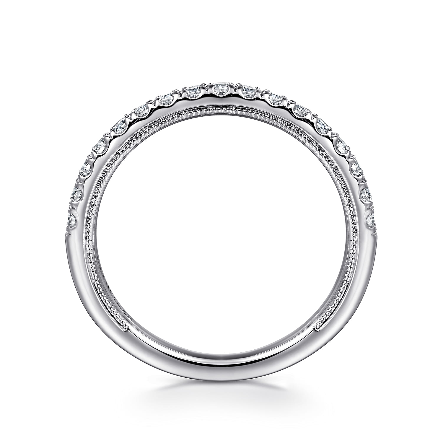 14K White Gold Diamond Wedding Band - 0.35 ct - Shot 2