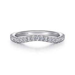 14K White Gold Diamond Wedding Band