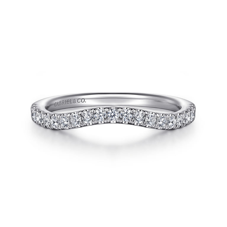 14K White Gold Diamond Wedding Band - 0.24 ct - Shot 1