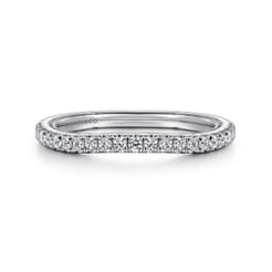 14K White Gold Diamond Wedding Band