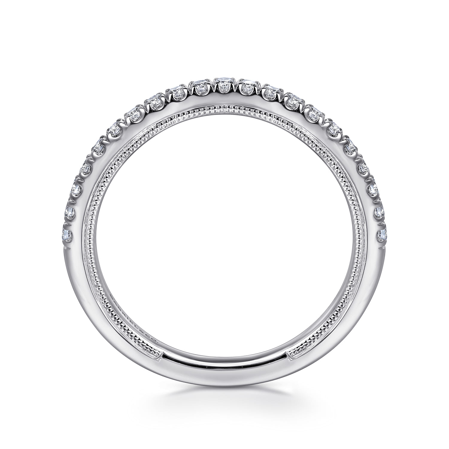 14K White Gold Diamond Wedding Band - 0.25 ct - Shot 2
