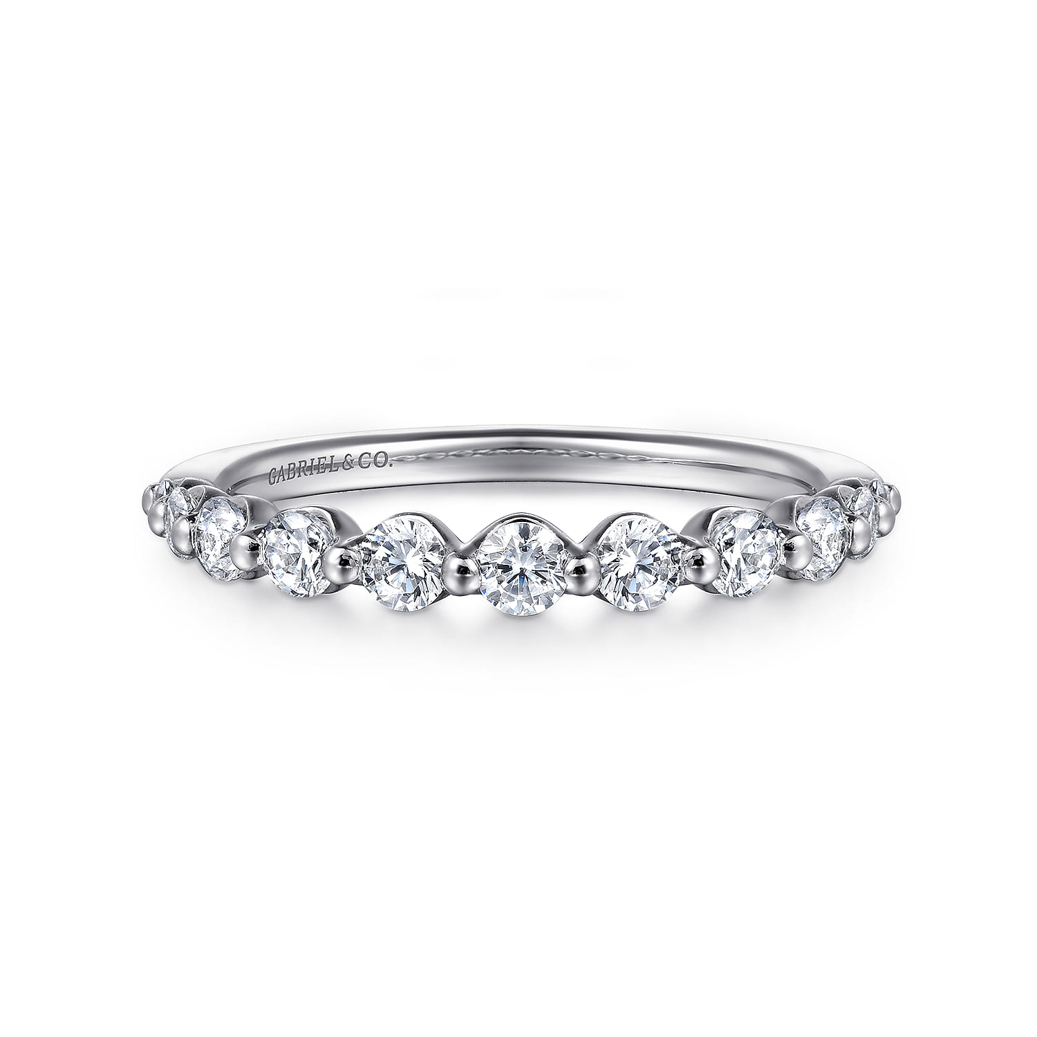 14K White Gold Diamond Wedding Band - 0.5 ct - Shot 1