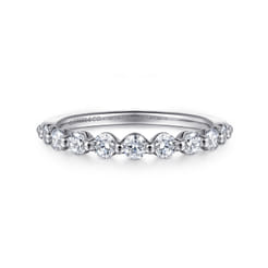 14K White Gold Diamond Wedding Band