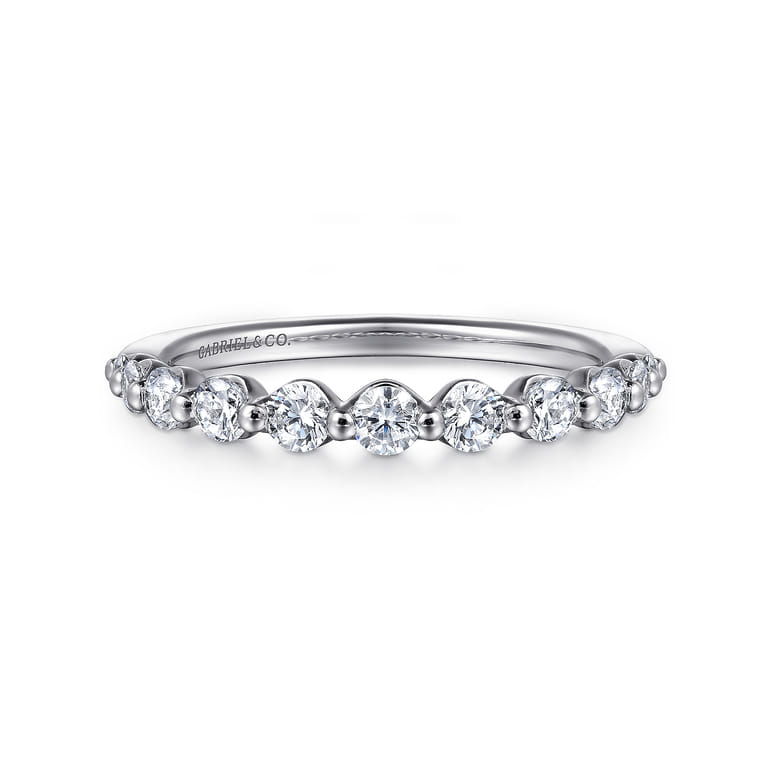 14K White Gold Diamond Wedding Band - 0.5 ct - Shot 1