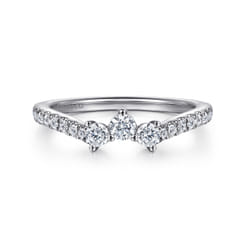 14K White Gold Diamond Wedding Band