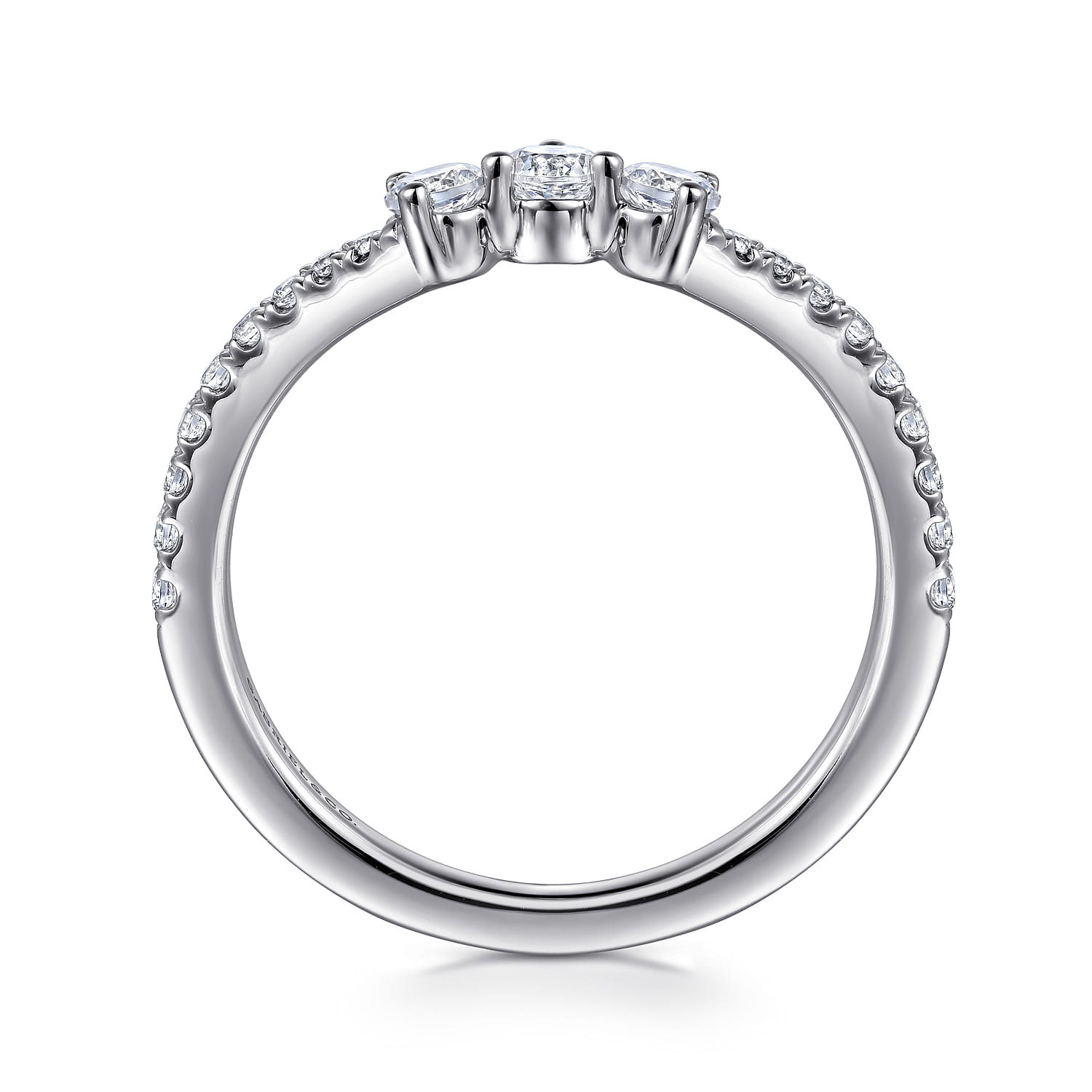 14K White Gold Diamond Wedding Band - 0.43 ct - Shot 2