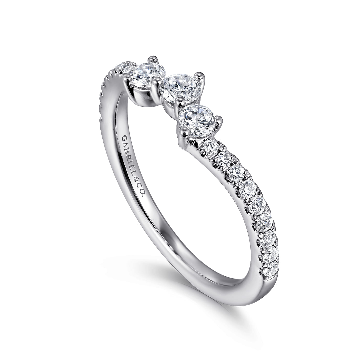 14K White Gold Diamond Wedding Band - 0.43 ct - Shot 3