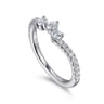 14K White Gold Diamond Wedding Band - 0.43 ct