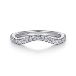 14K White Gold Diamond Wedding Band