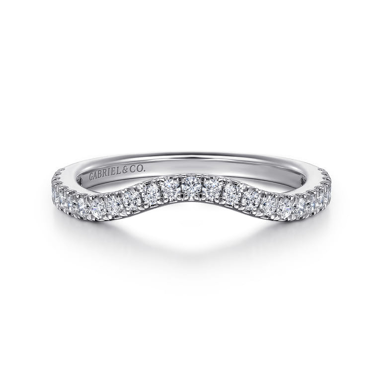 14K White Gold Diamond Wedding Band - 0.29 ct - Shot 1