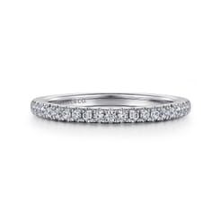 14K White Gold Diamond Wedding Band