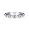 14K White Gold Diamond Wedding Band - 0.6 ct