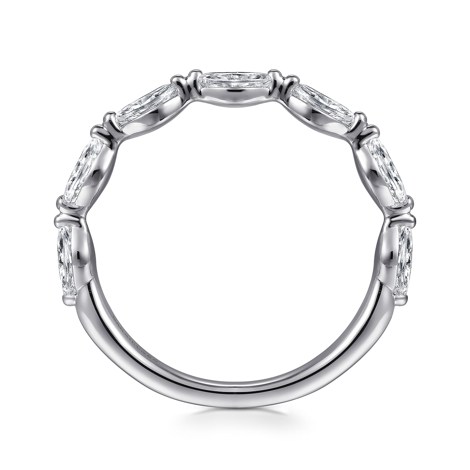14K White Gold Diamond Wedding Band - 0.6 ct - Shot 2